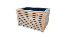 Sie erhalten das 118 x 57 x 80 cm Hochbeet aus naturbelassener Kiefer inklusive Pflanzvlies