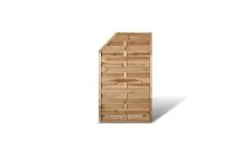 Ein Zaunabschluß aus druckimprägniertem Kiefernholz mit dem Maß: 90 x 150 auf 120cm