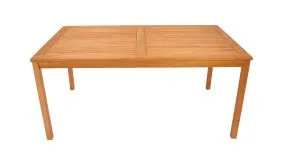 Holztisch im Maß 160 x 90 x 74 cm vor weißem Hintergrund