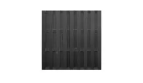 WPC Lamellenzaun 180 x 180 cm in anthrazit, mit 7 x 150 cm Hohlkammerprofilen aus WPC, Edelstahl verschraubt