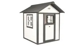 Das Kinder Spielhaus Sunny von meingartenversand.de, optional mit Unterbau und Sandkasten erweiterbar.