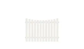 Witterungsbeständiger Kunststoff Gartenzaun. 180 x 120 auf 110 cm, weiß (RAL 9016), Edelstahl verschraubt, inkl. Montageset und Bohrer