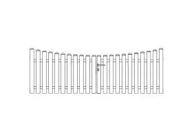 Doppeltor Vorgartenzaun mit Unterbogen in den Maßen 308,5 x 100 auf 85 cm mit allem Montagematerial