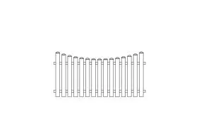 Zaunfeld mit Unterbogen im Maß 200 x 100 auf 85 cm aus PVC