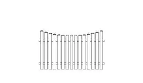 Vorgarten Zaunfeld in weiß aus PVC mit den Maßen 200 x 120 auf 105 cm und Unterbogen