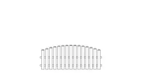 Vorgarten Zaunfeld mit den Maßen 200 x 65 auf 80 cm und Oberbogen