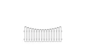 Kunststoff Vorgartenzaun in weiß mit den Maßen 200 x 80 auf 65 cm mit Unterbogen