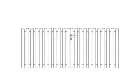 Kunststoff Doppeltor mit den Maßen 308,5 x 120 cm und geradem Verlauf mit allem Zubehör
