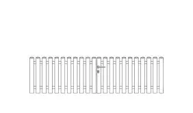 Weißes Doppeltor mit den Maßen 308,5 x 80 cm und geradem Verlauf mit allem Zubehör