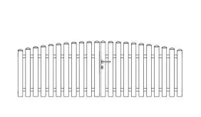 Doppeltor aus PVC mit den Maßen 308,5 x 85 auf 100 cm und Oberbogen mit allem Zubehör