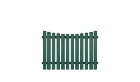 Wetterfeste Kunststoff Gartenzäune mit Vollkunstofflatten und Aluminiumquerriegel, 180 x 120 auf 110 cm, grün (RAL 6012), Edelstahl verschraubt, inkl. Montageset und Bohrer