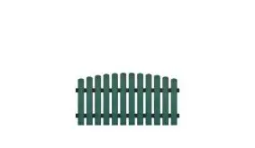 Pflegeleichte Kunststoffgartenzäune mit Aluminiumquerriegel, 180 x 80 auf 90 cm, grün (RAL 6012), Edelstahl verschraubt, inkl. Montageset und Bohrer