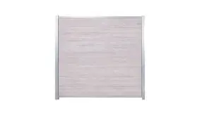 Im Paket günstiger: Das Zaunset aus pflegeleichtem WPC und Aluminium beinhaltet 8 Lamellen in Sand, 7 Zwischenleisten, Start- und Abschlussleisten in Silber