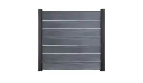 Komplett Bausatz Maribo bestehend aus wetterfesten BPC-Lamellen, Aluminium-Zwischenleisten und Abschlussleiste. Maß: 180 x 180 cm