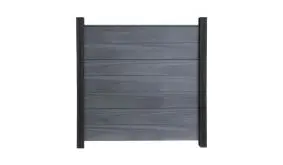 Das steingraue Zaunfeld Maribo Maxi besteht aus 7 pflegeleichten BPC Lamellen inkl. Abdeckleiste. Maß: 180 x 180 cm
