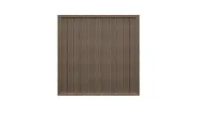 Das hochwertige Zaunfeld mit dem Maß 180 x 180 cm in Monument Oak überzeugt dank verschweißtem Rahmen mit hoher Formstabilität