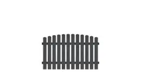 Pflegeleichter Gartenzaun aus Kunststoff. 180 x 100 auf 110 cm, anthrazit (RAL 7016), Edelstahl verschraubt, inkl. Montageset und Bohrer