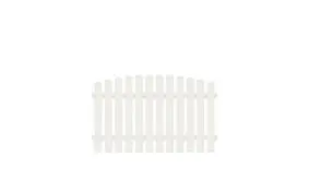 Pflegeleichter Kunststoff Gartenzaun mit dekorativem Oberbogen. Edelstahl verschraubt, inkl. Montageset und Bohrer