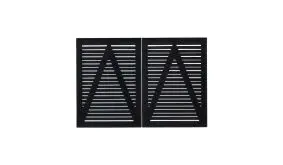 Das Doppeltor in schwarz mit dem Maß 200 x 136 cm ( B x H ) hat eine lange Nutzdauer wegen den verleimten Rahmen und der verstärkenden Querverstrebung.