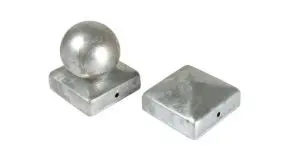 Pfostenkappen 7x7 verzinkt als Kugel und Pyramide