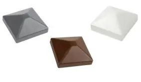 Pfostenkappe Kunststoff - erhältlich in den Maßen: 7 x 7 und 9 x 9 cm.