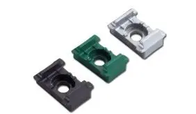 Pfostenklammer für Doppelstabmatten Pfosten aus Kunststoff. Erhältlich in Anthrazit, Grün und Silber