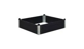 Das moderne Hochbeet Pipe in dem Maß 140 x 140 x 36 cm, ist durch seine Farbgrundierung in der Farbe Schwarz, ein absolutes Highlight für Ihren Garten.