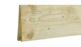 Das Profilbrett Klink mit dem Maß: 27/7 x 140 mm x 177 cm. Aus druckimprägnierter Ficht gefertigt.