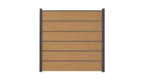 Steckzaunsystem bestehend aus 6 PVC-Lamellen sowie Zwischenleisten & Abstandhalter. Farbe: Asteiche