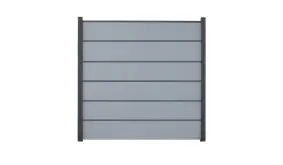 Pflegeleichtes Steckzaunsystem aus silbergrauen PVC-Lamellen. Maß: 180 x 180 cm