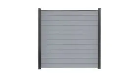 Silbergraues Steckzaunsystem aus pflegeleichtem PVC (PolyVinylChlorid). Maß: 180 x 180 cm