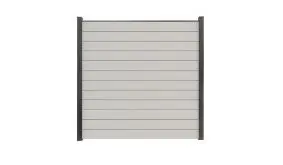 Weißer PVC Steckzaun bestehend aus 15 cm Lamellen (Nut- und Feder). Maß: 180 x 180 cm 