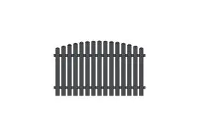 Zaunfeld aus pflegeleichtem PVC mit Oberbogen in den Maßen 200 x 105 auf 120 cm