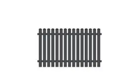 Gartenzaun aus PVC mit den Maßen 200 x 120 cm. Rundkappen und gerader Verlauf