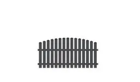 Vorgarten Zaunfeld in den Maßen 200 x 85 auf 100 cm mit Oberbogen