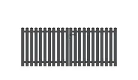 Das gerade Doppeltor mit Rundkappen in einem Maß von 308,5 x 120 cm mit dem benötigten Montagezubehör