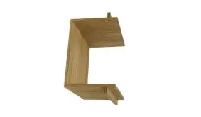 Regal  mit den Maßen 36 x 24x 36 / 41cm, das in das Warschau Weidengeflechtsystem geschraubt werden kann, die Seiten dieses Regals sind offen, so dass man von beiden Seiten reinschauen kann.