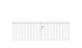 Vorgartenzaun Doppeltor im Farbton Weiß mit den Maßen 308,5 x 100 cm inklusive Montagematerial. Bitte verwenden Sie einen Torpfosten