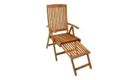 Relaxsessel aus Holz mit ausziehbarem Fußteil