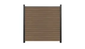 180 x 180 cm Rhombus Steckzaun in der Farbe Teak. Bestehend aus 6 pflegeleichten Zaunlamellen