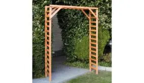 Eingang ins Gartenparadies: 137 x 47 x 200 cm Rosenbogen aus druckimprägniertem Kiefernholz. Erhältlich mit oder ohne Tor