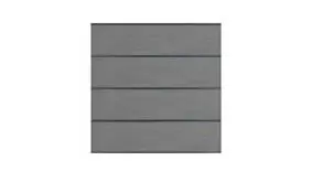 Komplettbausatz bestehend aus 4 Lamellen Betongrau, Abschlussprofil, Lisenen, Distanzstücken und Zubehörset Komplettbausatz bestehend aus 4 Lamellen Betongrau, Abschlussprofil, Lisenen, Distanzstücken und Zubehörset