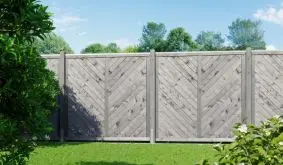 Die 180 x 180 cm großen Zaunfelder sind aus Kiefer/Fichte und vorlasiert. Der wahlweise pinienfarbige oder dunkelgraue Anstrich sorgt für eine moderne Optik