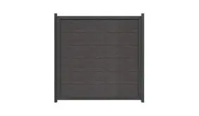 Bereits vormontiertes Zaunfeld Varde 4 mit anthrazitfarbenen Lamellen und Rahmen. Maß: 180 x 180 cm