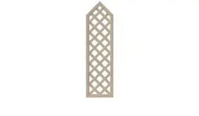 Zaunfeld mit diagonaler Rankgitterfüllung und zulaufender Spitze im Maß 60 x 180 auf 210 cm in Sheffield Oak