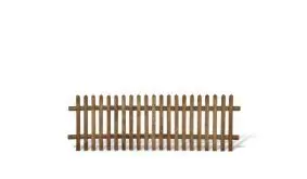 Senkrechtzaun aus brauner druckimprägnierter Kiefer/Fichte. 250x80cm. Lattenstärke: ca. 55 mm