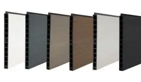 In 6 Farben erhältlich: Die extrabreiten 179 x 28 x 2 cm WPC Lamellen punkten mit einer modernen Optik