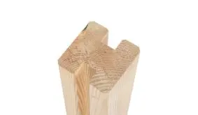 Der 9 x 9 x 210 cm Verbindungspfosten des Selbstbauzauns Spree ist doppelt genutet