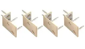 Zaunwinkel V2A: 4er-Set Zaunbeschläge aus Edelstahl inklusive Holzschrauben