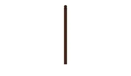 Brauner Zaunpfosten für die Kunststoff Gartenzäune der Serie Ummanz, zum Einbetonieren oder Aufdübeln